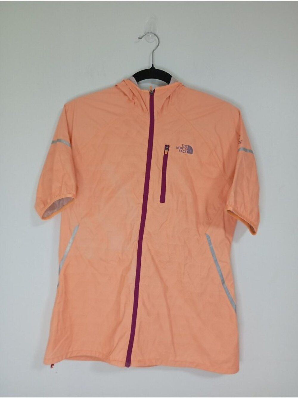 The North Face Womens Flight Series Hooded Lightweight Jacket M Orange Nylon